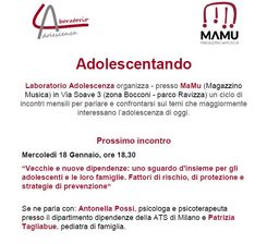 ADOLESCENTANDO - Milano 18 Gennaio 2017